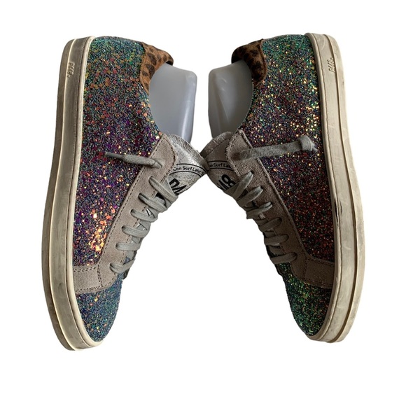 ❌SOLD❌P448 John Iridescent Glitter Low Top Sneakers Womens ✨RARE FIND✨ US 7. - Picture 11 of 16